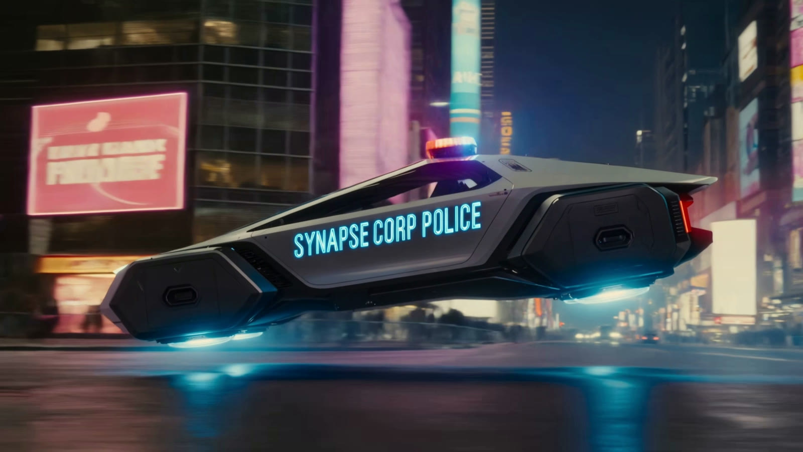 AI科幻短片《困兽》世界观设定：2035 年 Synapse Corp 悬浮警车巡弋的赛博都市